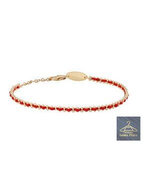 18K Gold Plated Red Nylon Cord Link Bracelet with Lobster Clasp Adjustable